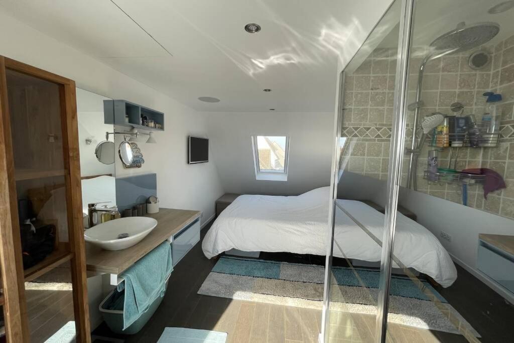 Duplex Avec Jacuzzi Vue Imprenable Sur La Baie De Wissant Apartment Bagian luar foto