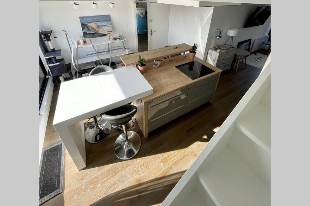 Duplex Avec Jacuzzi Vue Imprenable Sur La Baie De Wissant Apartment Bagian luar foto